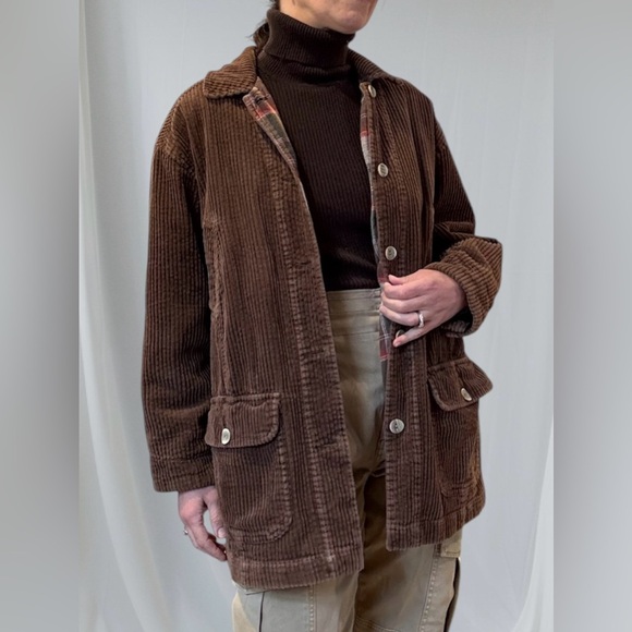 Vintage Jackets & Blazers - Wide Wale Corduroy Barn Jacket Vintage Brown